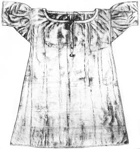 Zeichnung eines Waltersdorfer Frauenhemdes, zum Vergößern anklicken